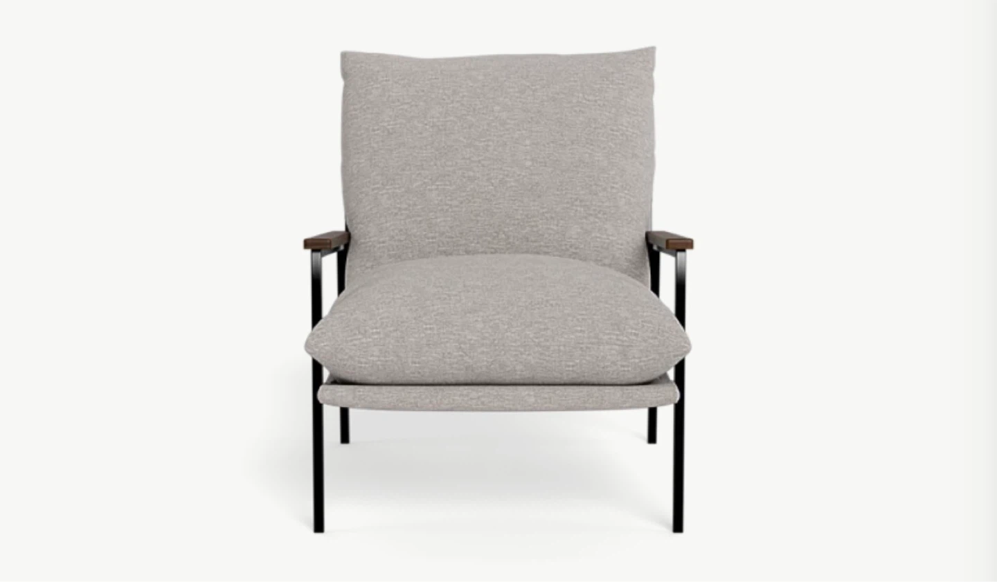 2x Modern Armchair in Light Grey Fabric - photo 2