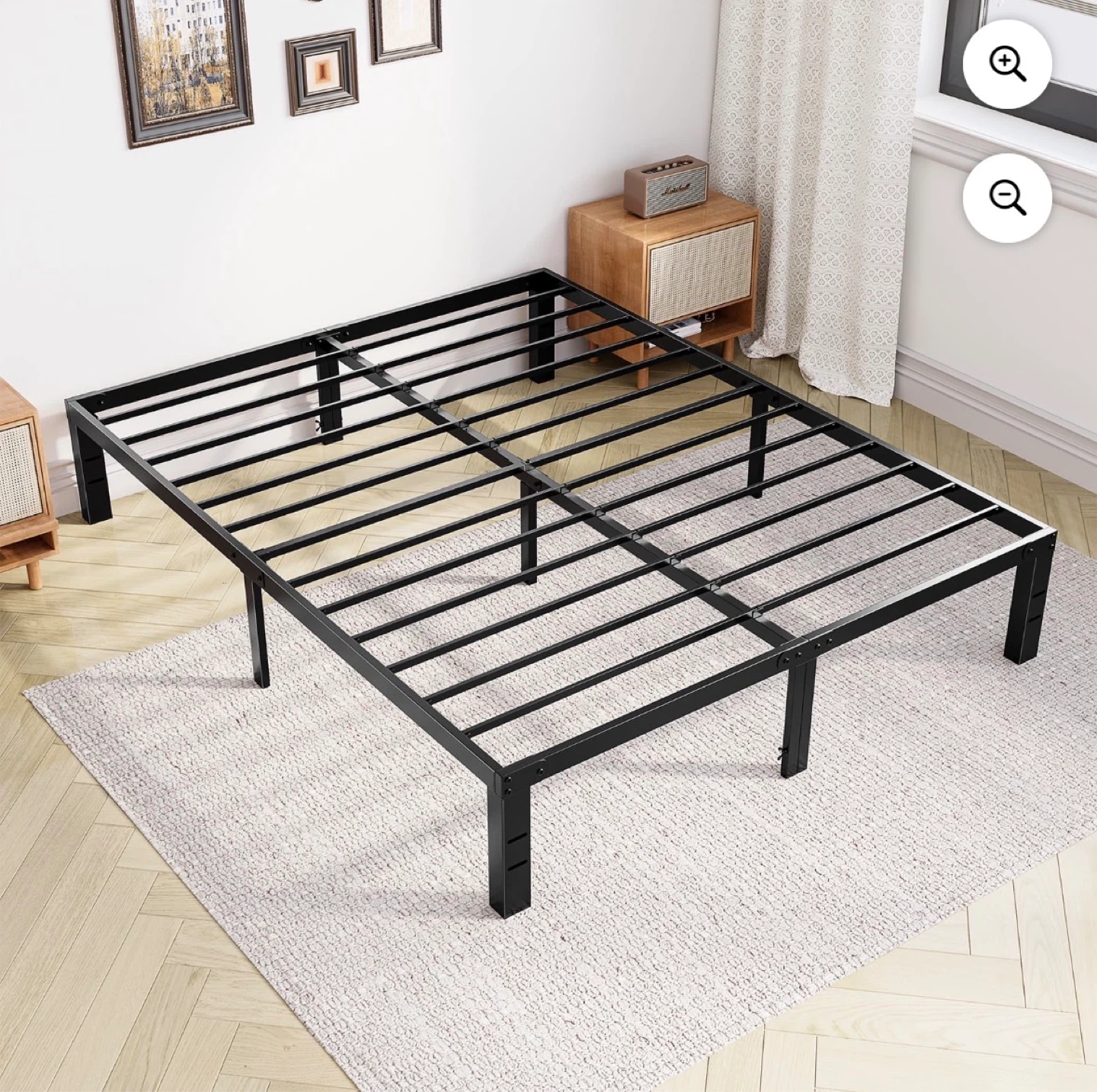Queen Size Metal Platform Bed Frame - Car-Friendly & Easy Setup - photo 2