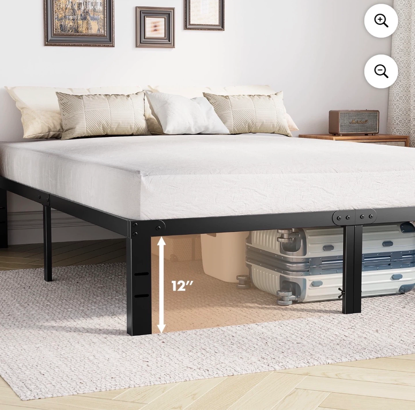 Queen Size Metal Platform Bed Frame - Car-Friendly & Easy Setup - photo 5