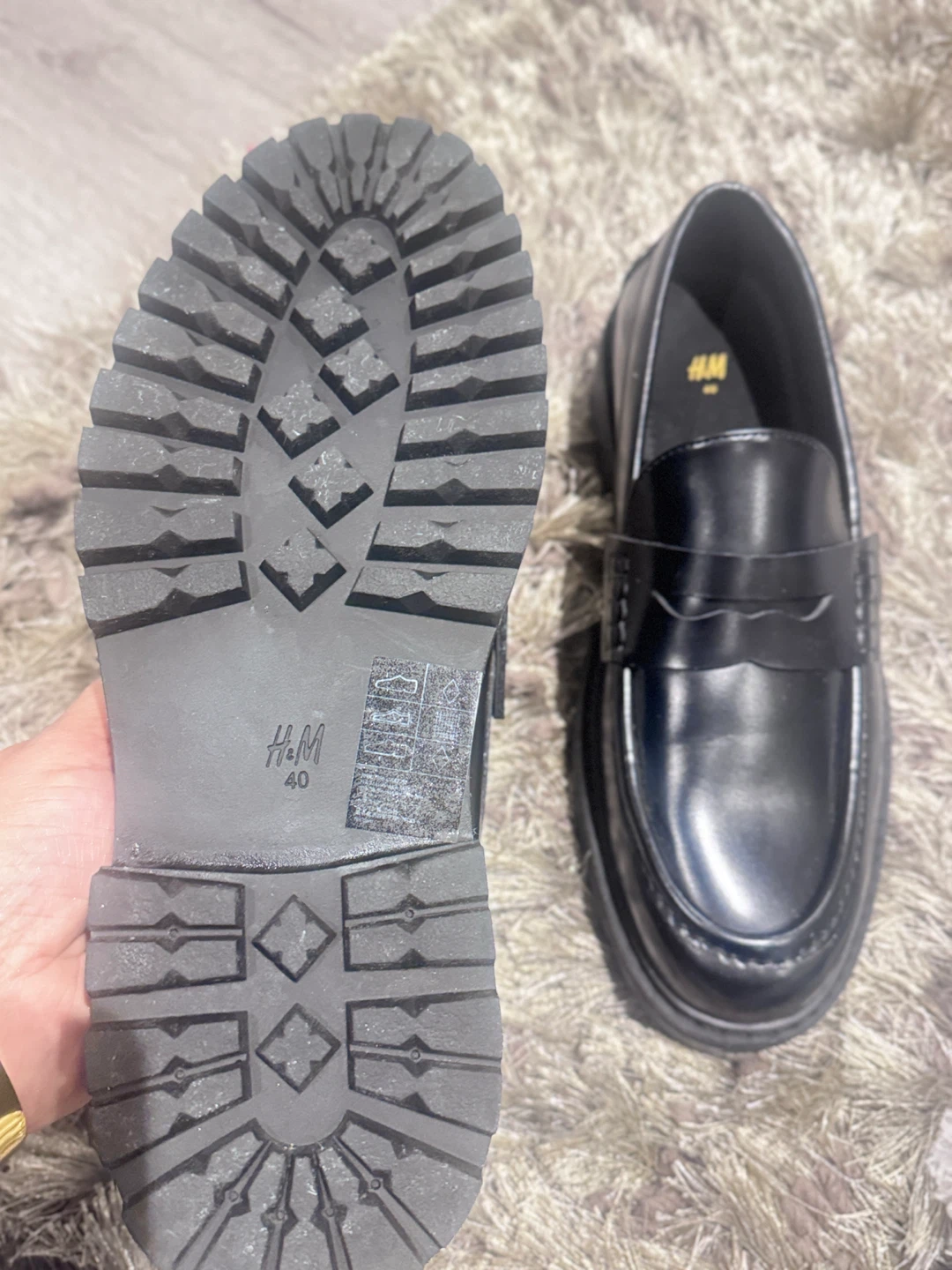 H&M Black Chunky Loafers Size 40 - photo 4