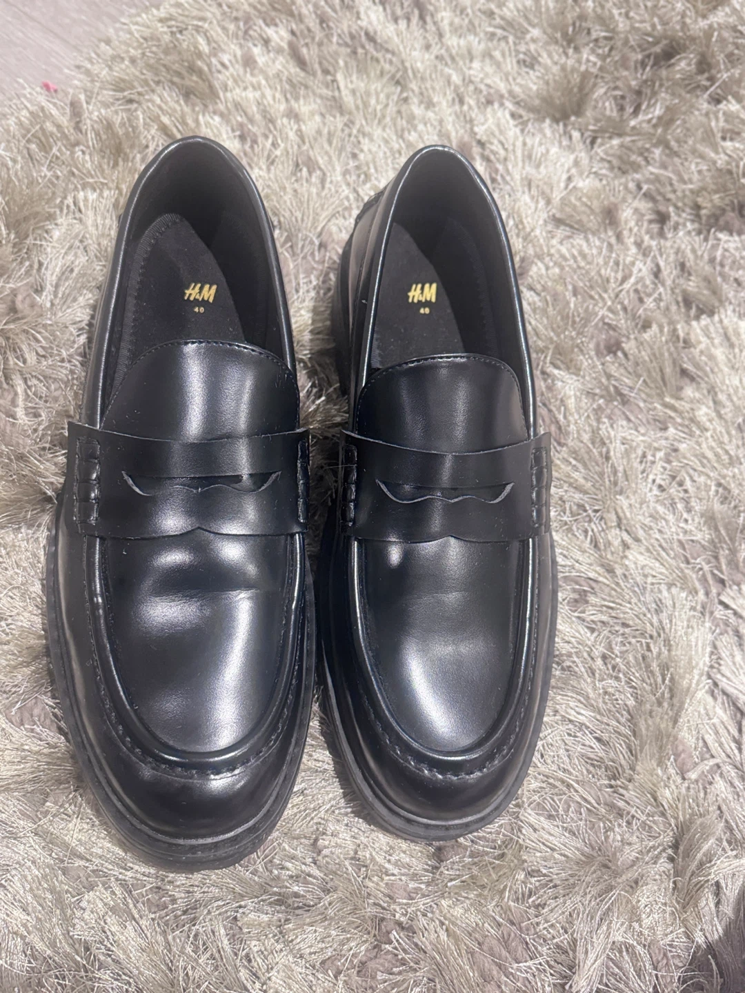 H&M Black Chunky Loafers Size 40