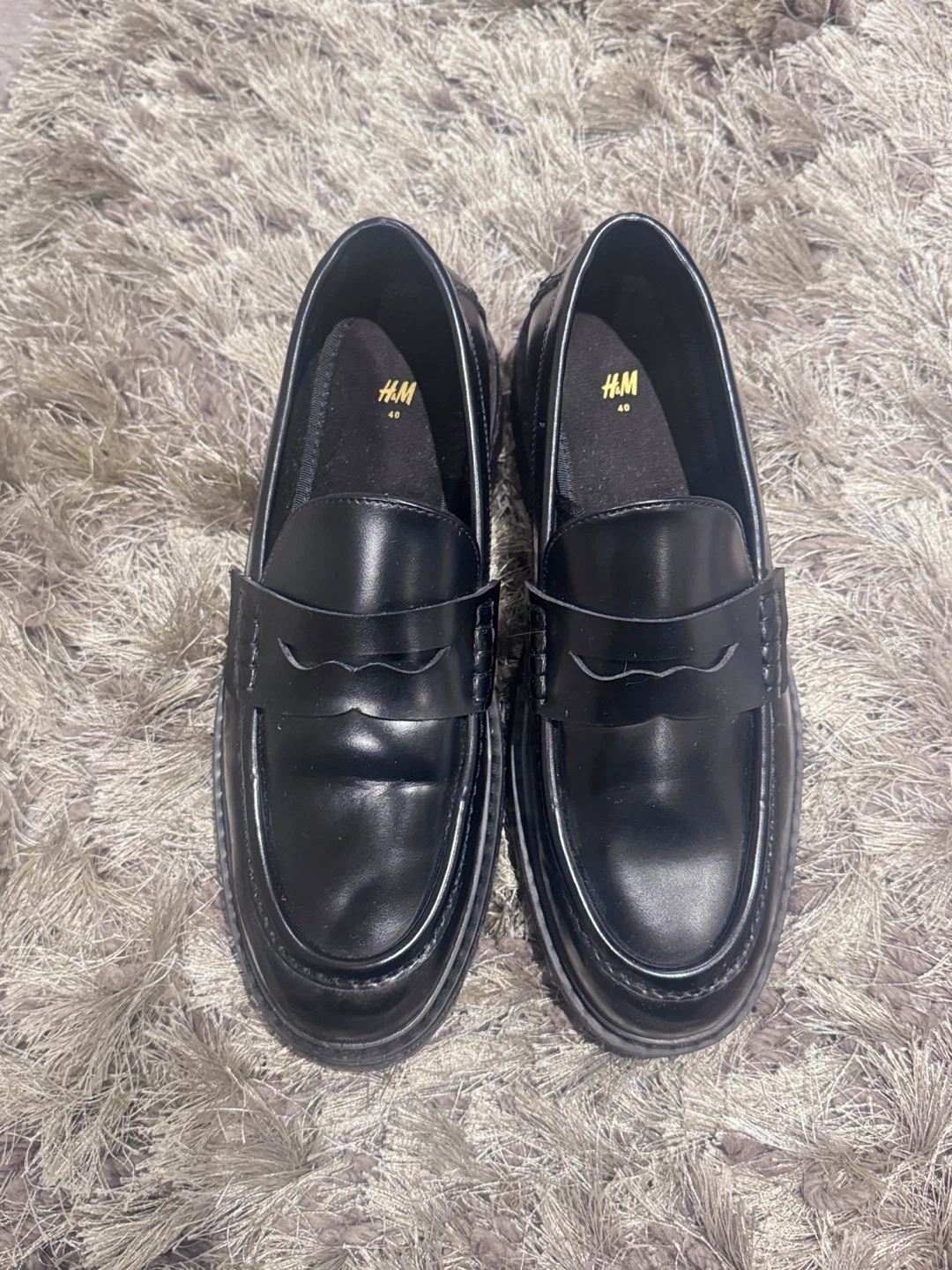 H&M Black Chunky Loafers Size 40 - photo 2