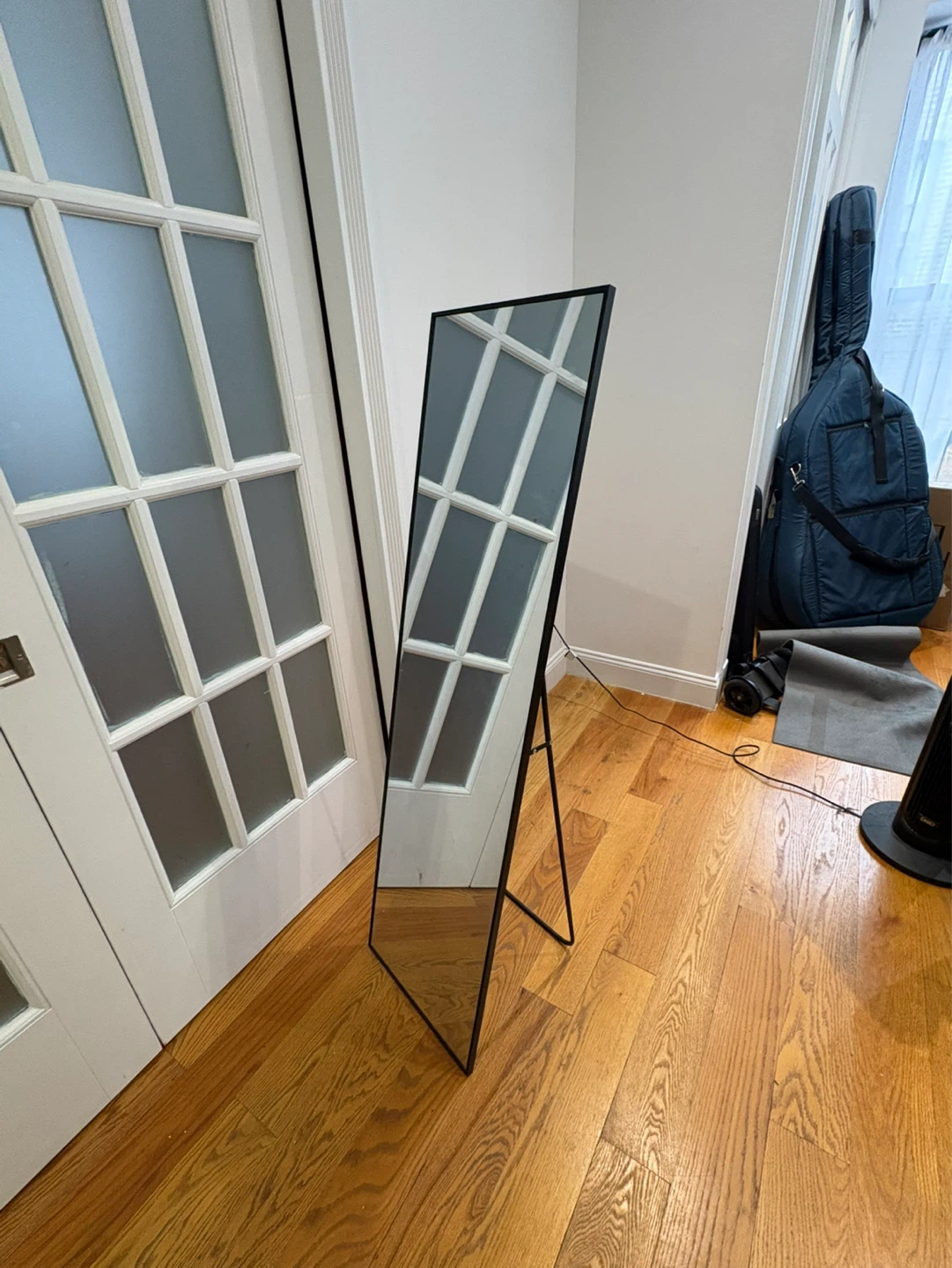 Full Length Standing Mirror Black Metal Frame