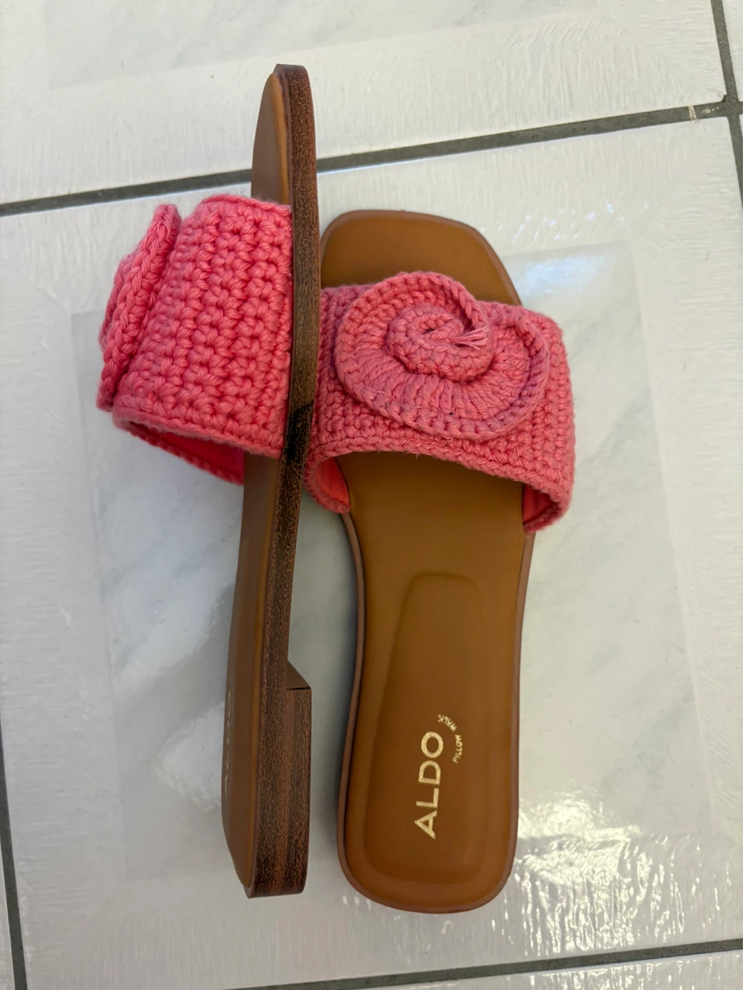 Pink Aldo crochet slides .Size 7 - photo 2