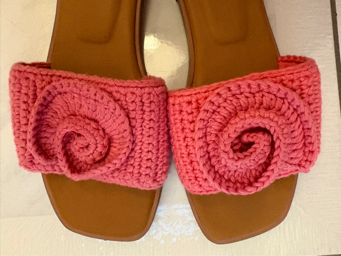 Pink Aldo crochet slides .Size 7 - photo 3