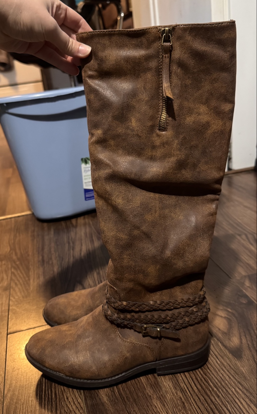 Rampage Inessa Brown Faux Leather Knee-High Boots Size 6.5M