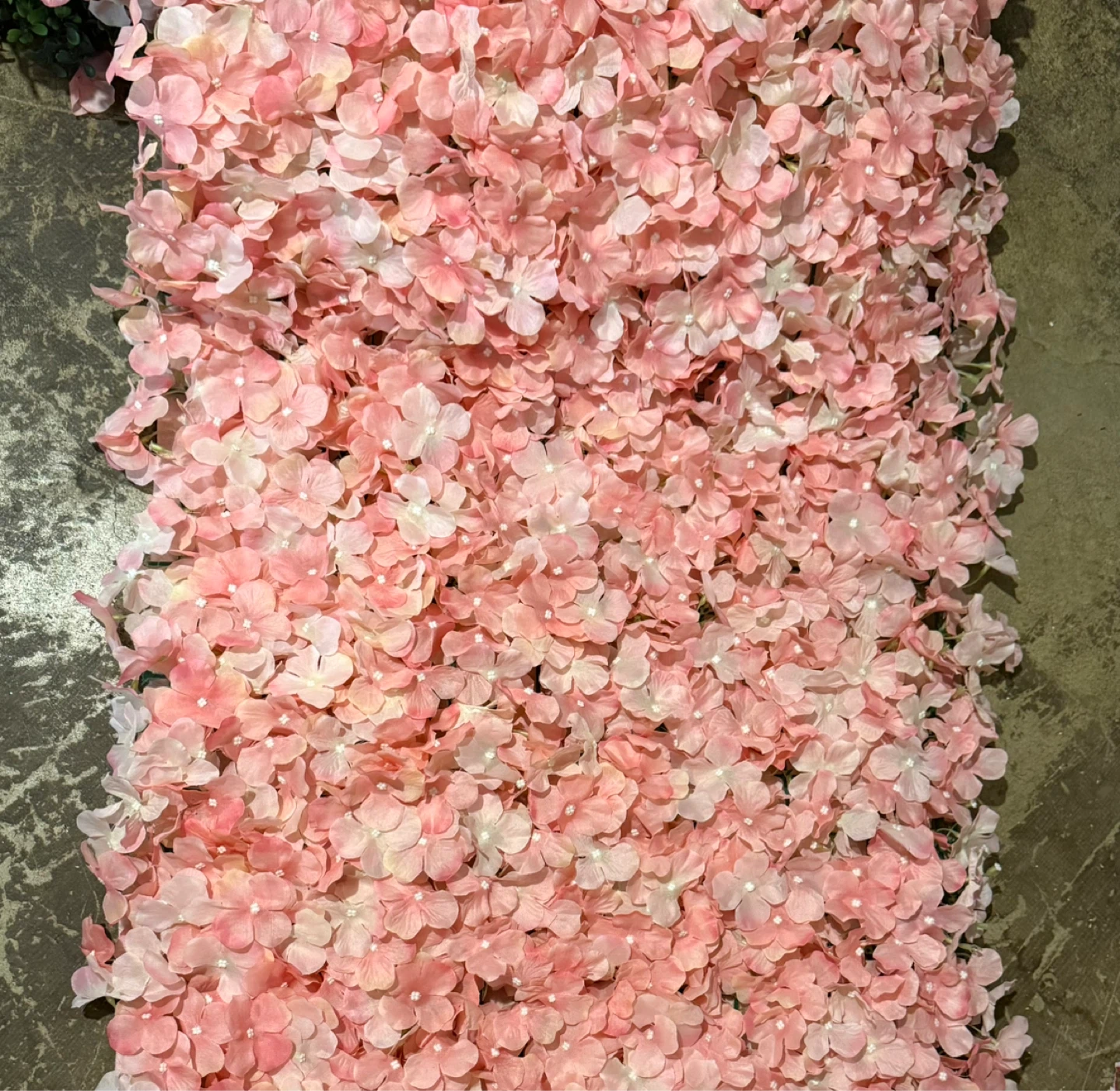 Artificial Pink Hydrangea Flower Wall Panel