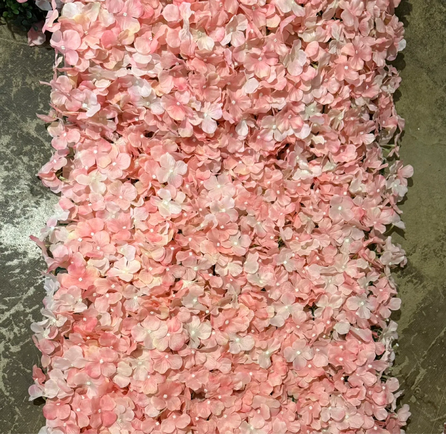 Artificial Pink Hydrangea Flower Wall Panel