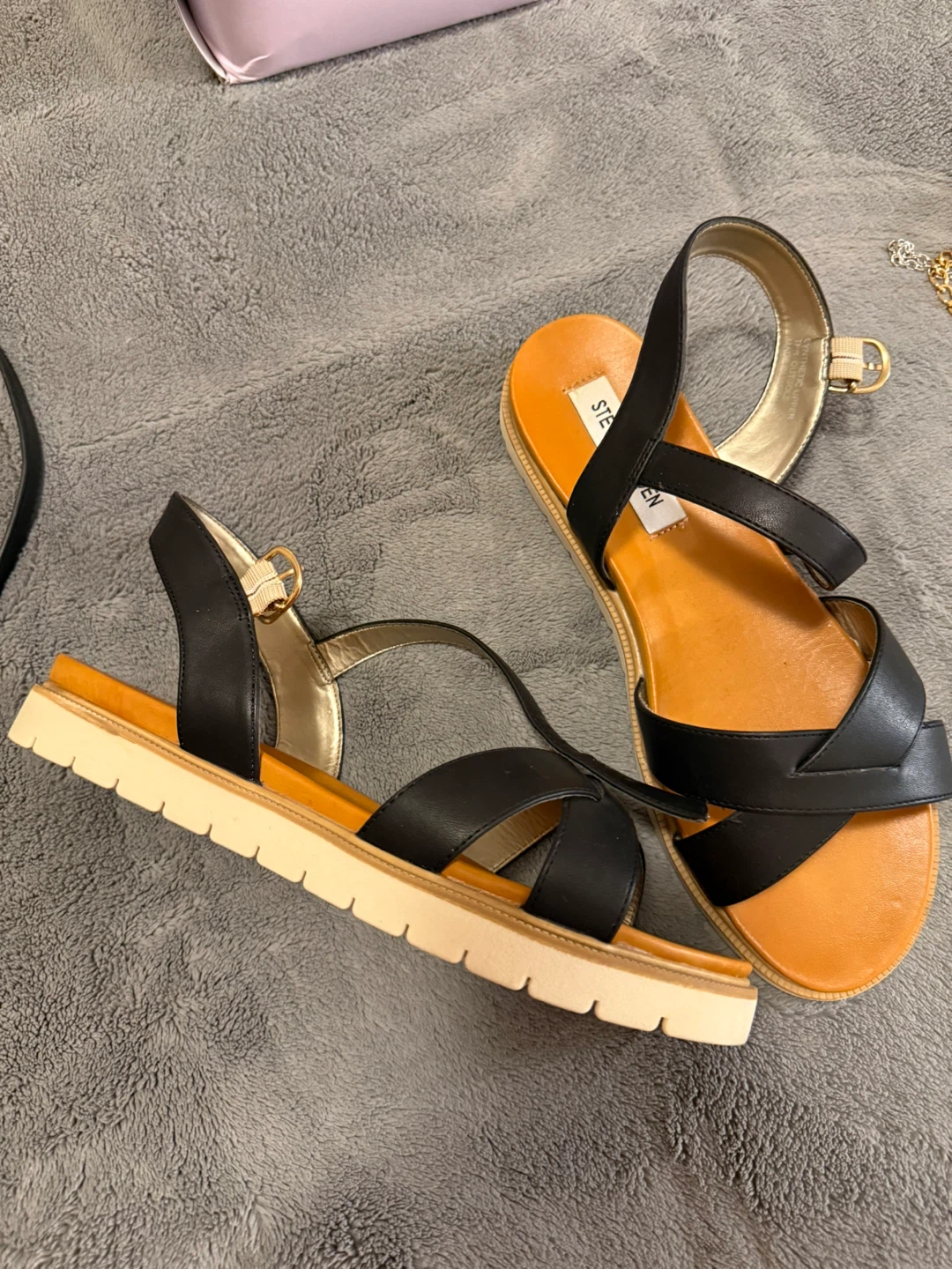 Steve Madden Black Strappy Sandals
