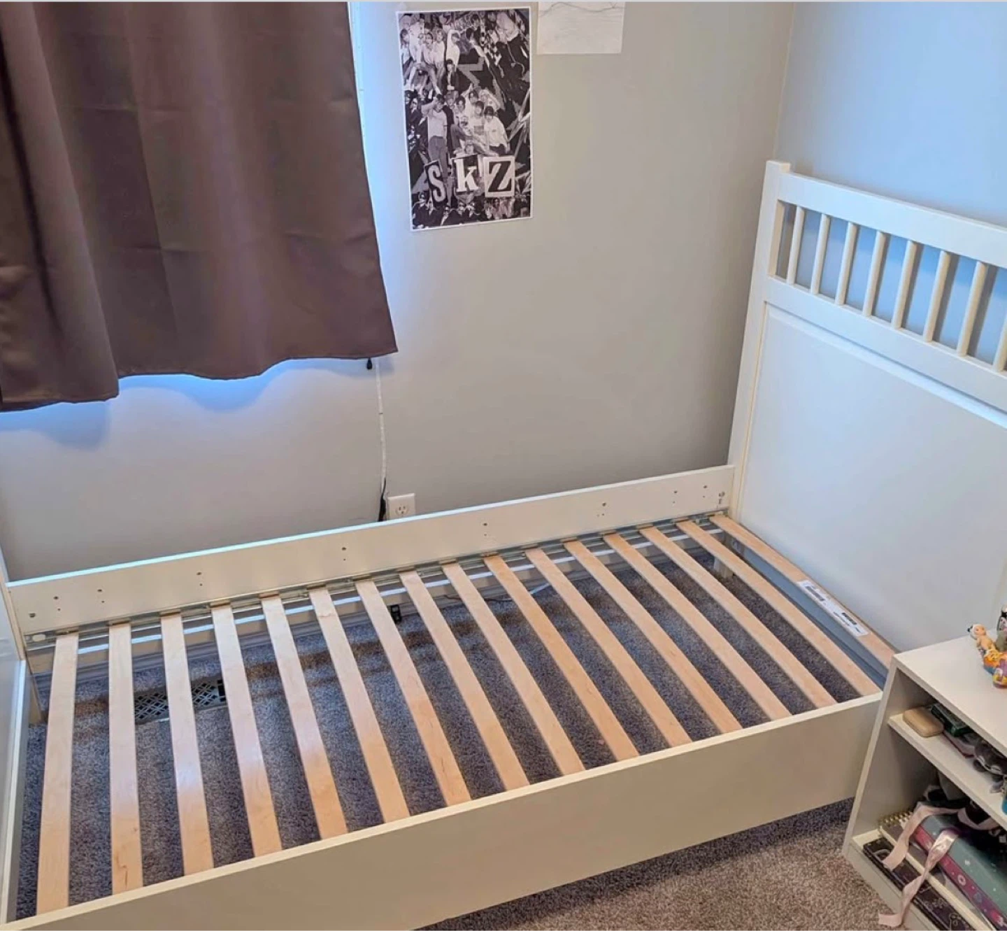 Twin Bed Frame with Slatted Base