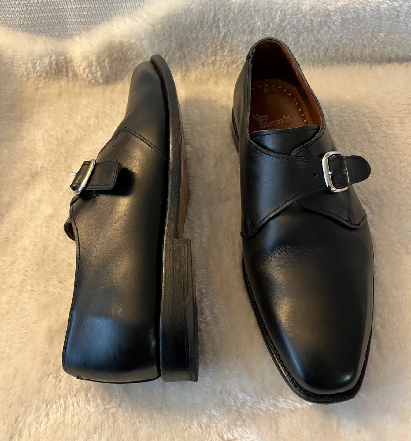 Allen Edmonds Boston Strap Shoes Leather Size 9.5