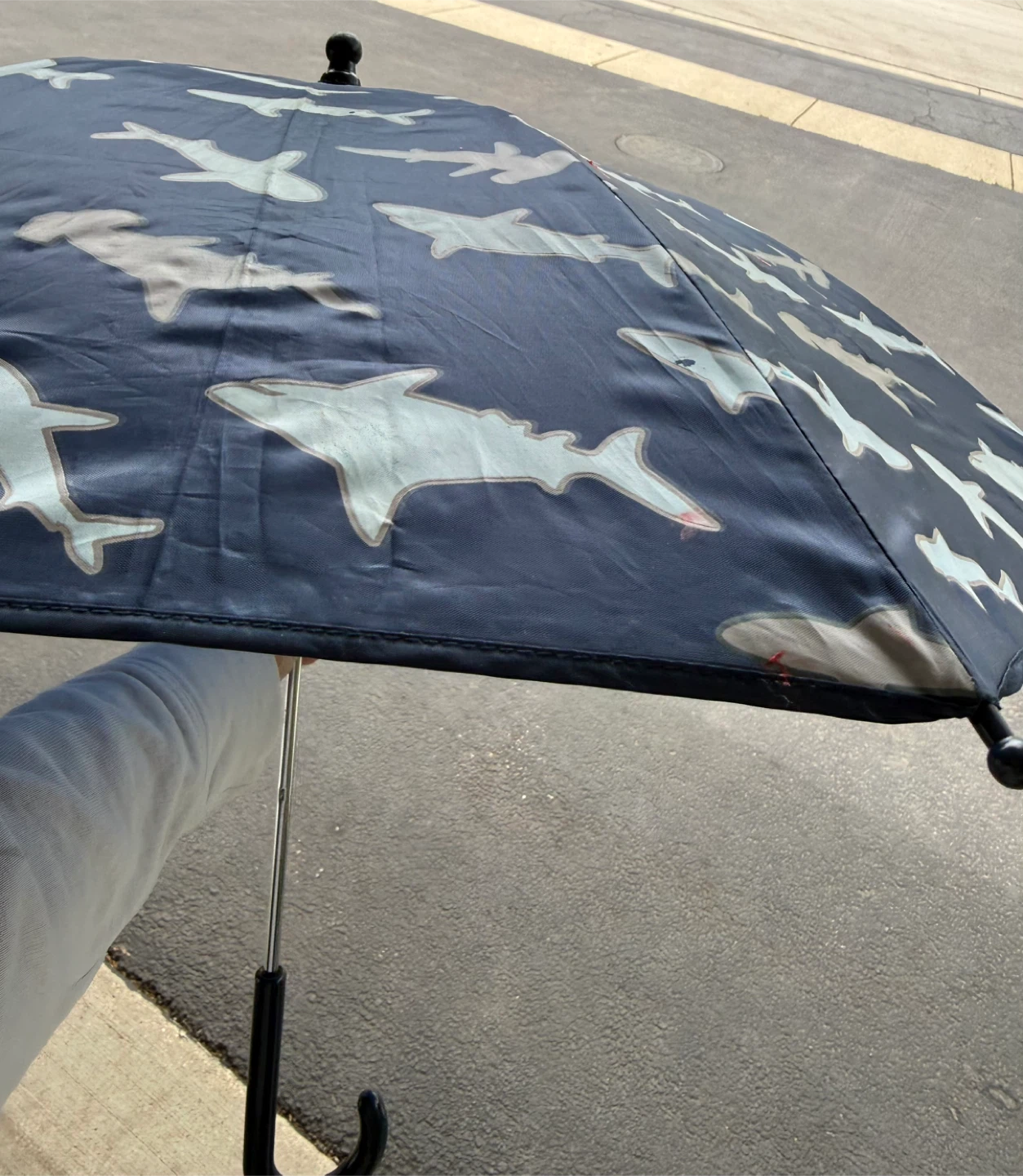 Kids Shark Print Umbrella - photo 2