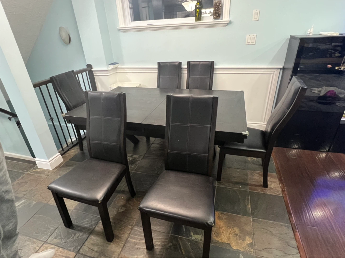 Dark Brown extendable Dining Table and 6 Chairs - photo 2
