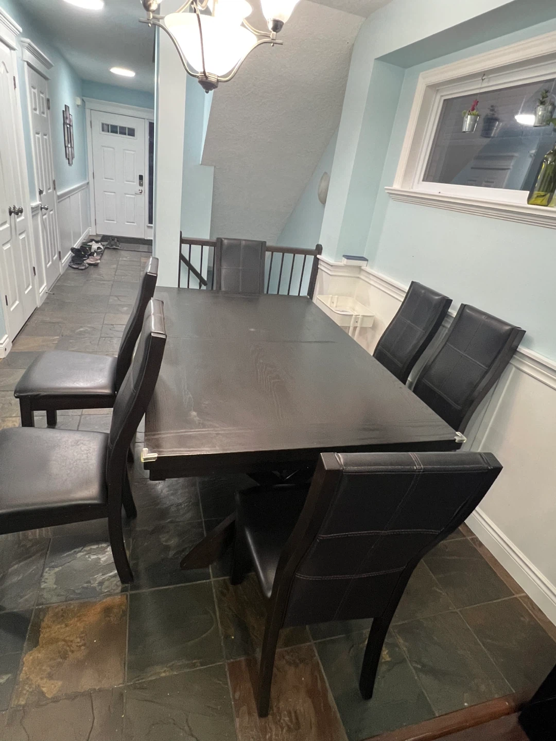 Dark Brown extendable Dining Table and 6 Chairs - photo 3