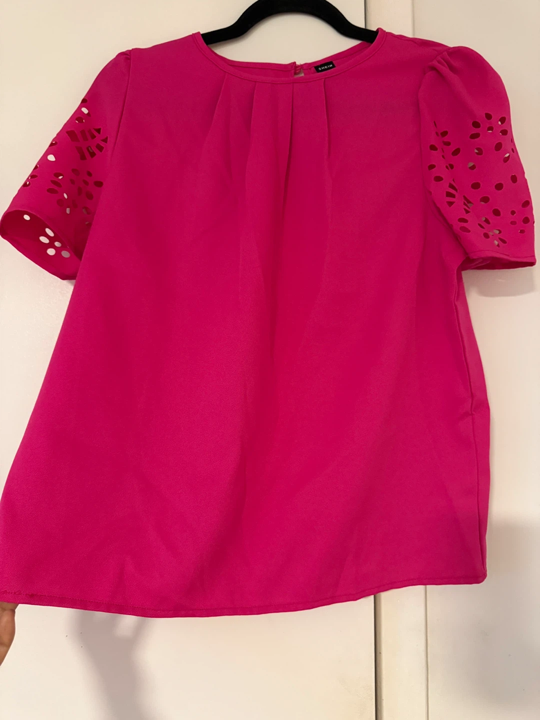 SHEIN Women's Pink Cutout Sleeve Top - Size M