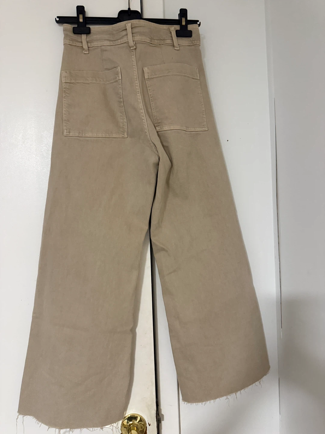 Zara Wide Leg Cropped Pants - Beige - photo 2