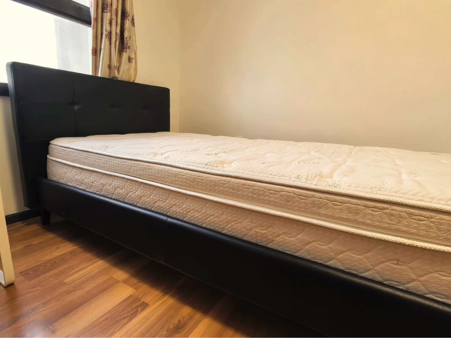 Single sized Bed Frame with headboard with Mattress - photo 2