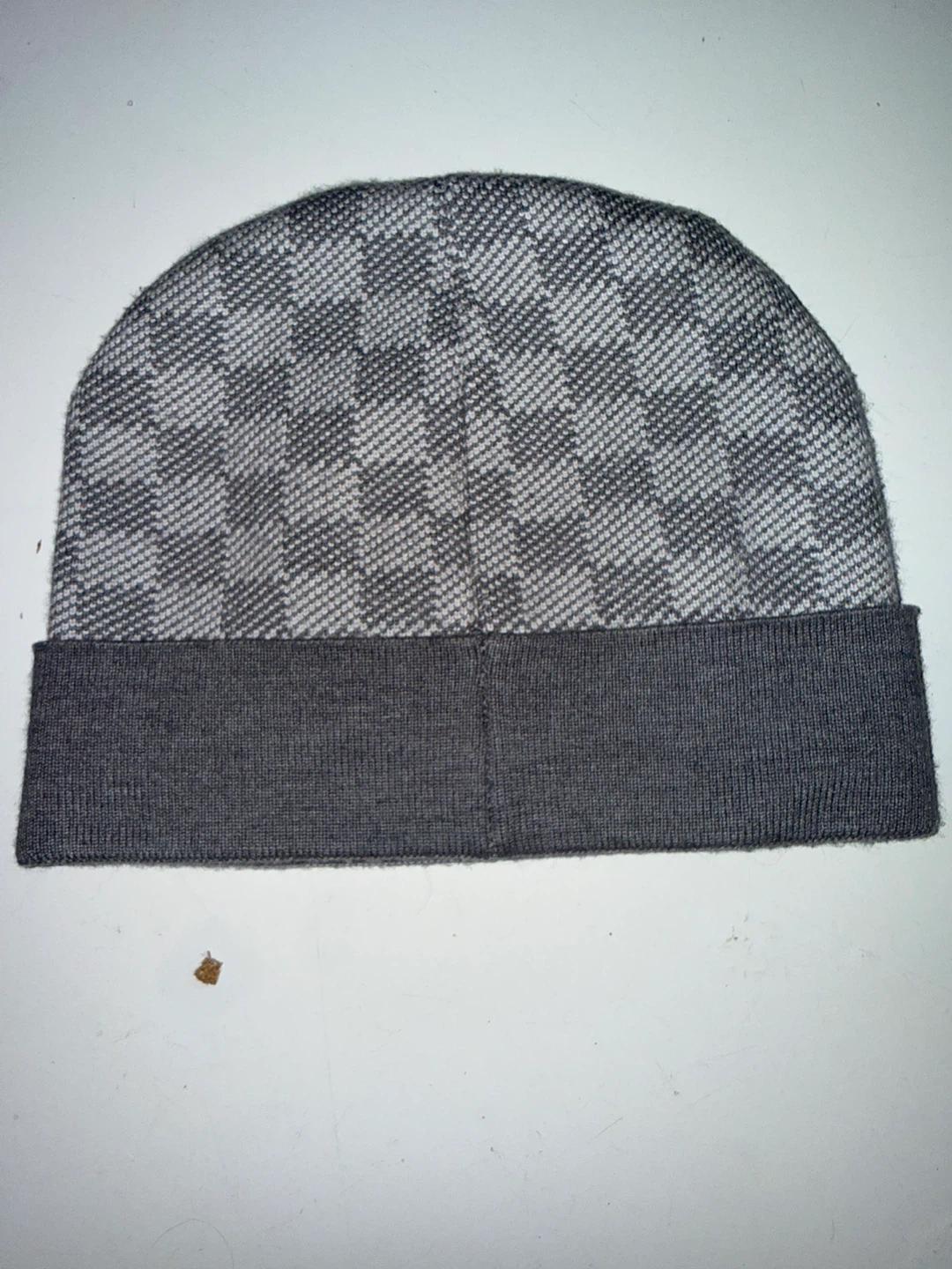Louis Vuitton Grey Damier Check Knit Beanie Hat - photo 4