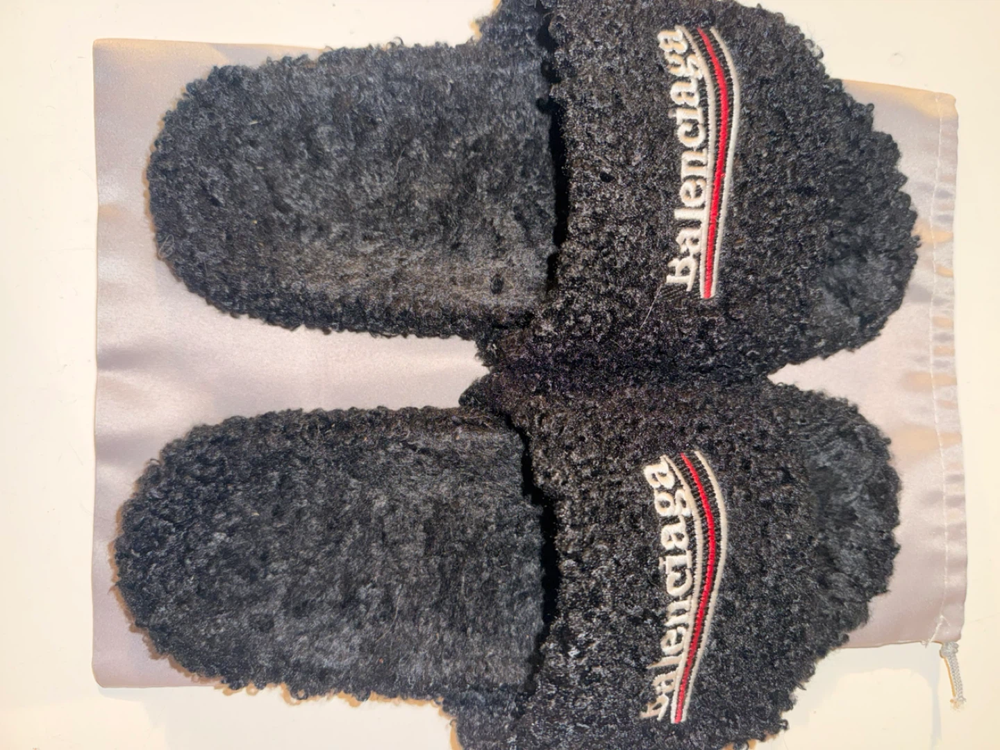 Balenciaga Black Fuzzy Slippers with Dust Bag - photo 2