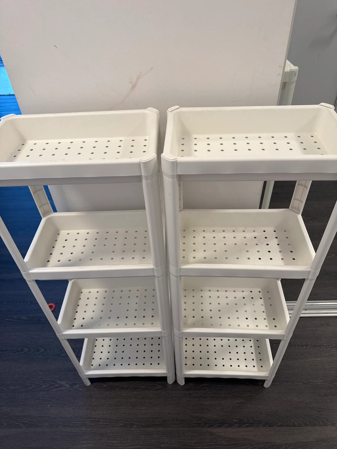 White 4-Tier Storage Shelf Unit (Set of 2)
