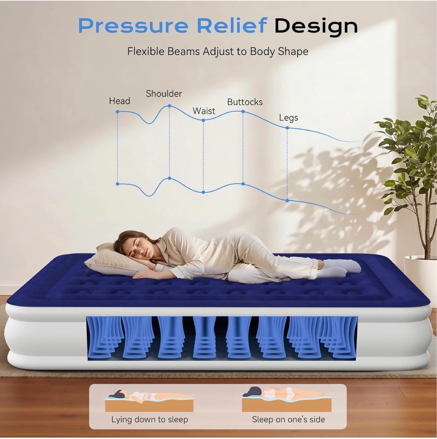 Twin Air Mattress 13 Inch Tall with Built-in Pump - photo 3