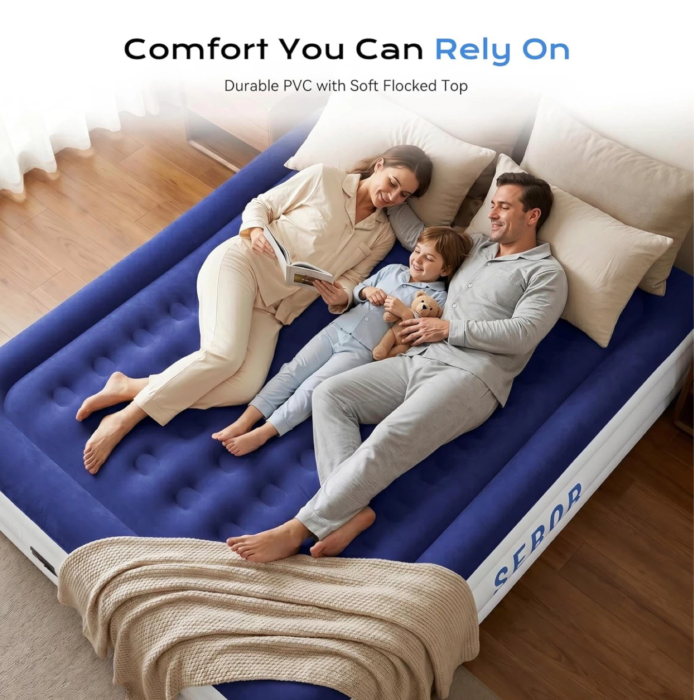 Twin Air Mattress 13 Inch Tall with Built-in Pump - photo 4