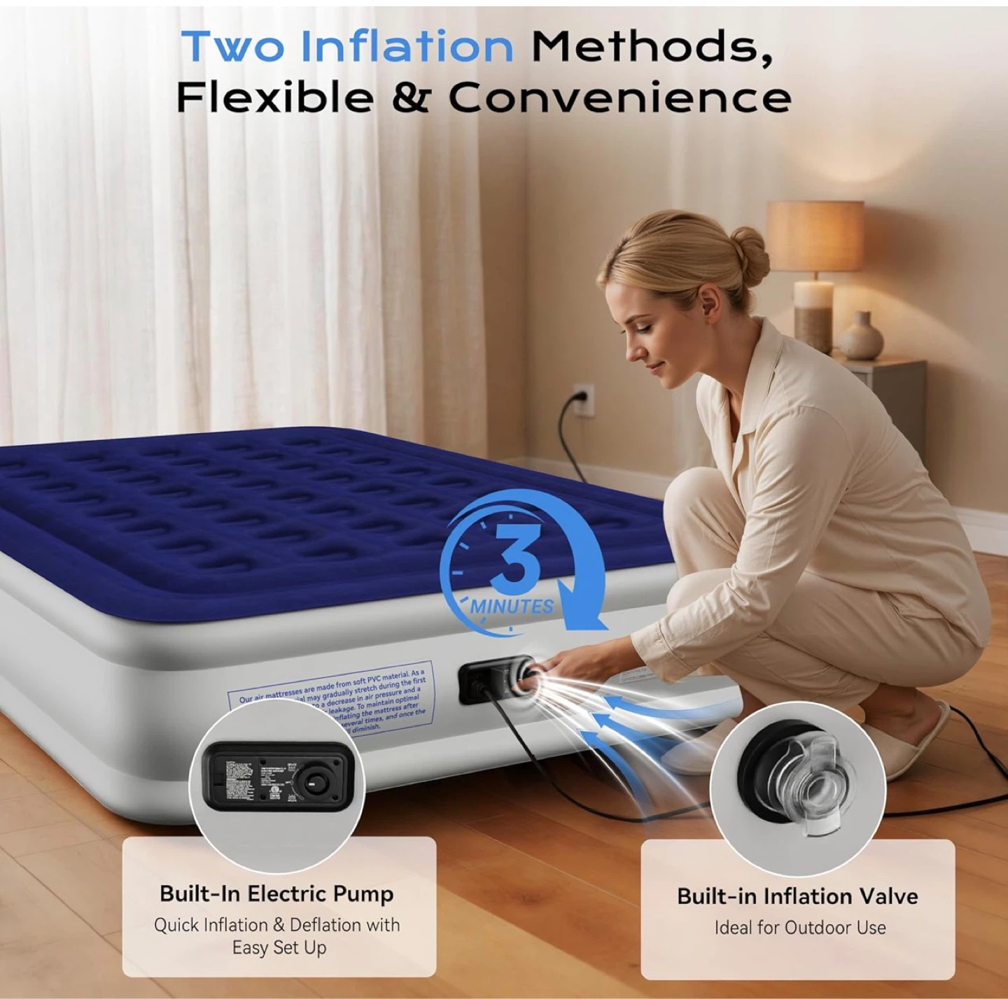 Twin Air Mattress 13 Inch Tall with Built-in Pump - photo 5