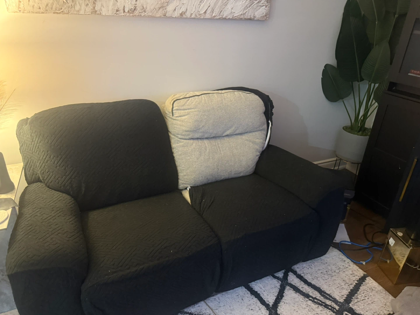 Black Loveseat  and COUCH Sofa with Recliner Covers - photo 4