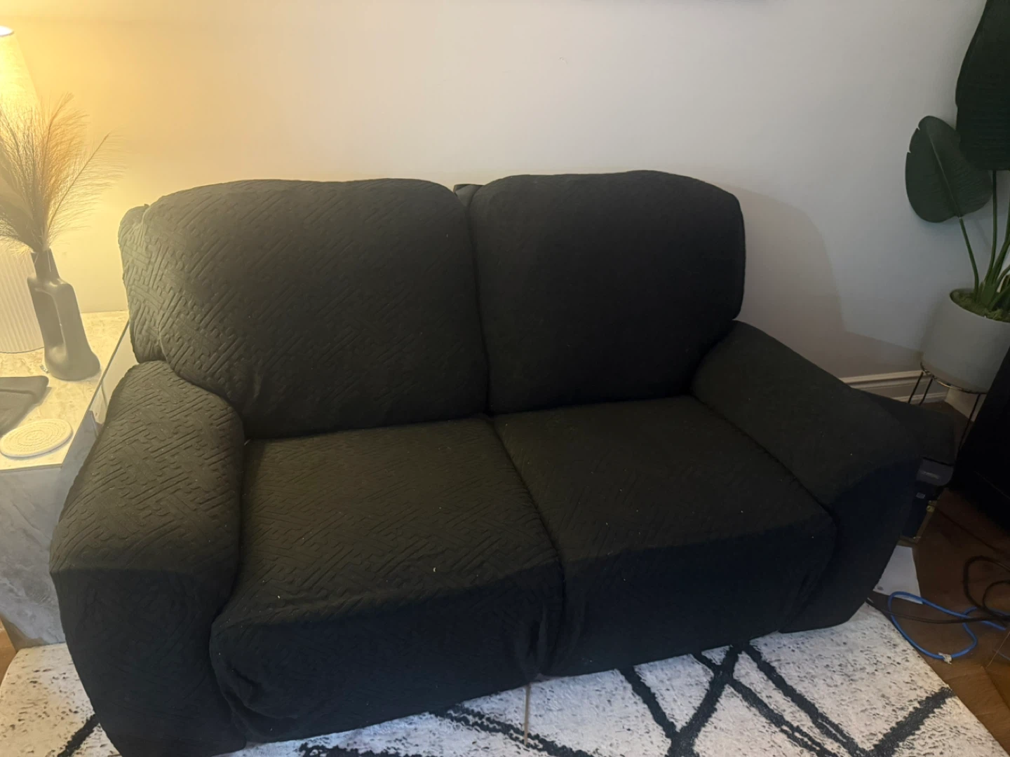 Black Loveseat  and COUCH Sofa with Recliner Covers
