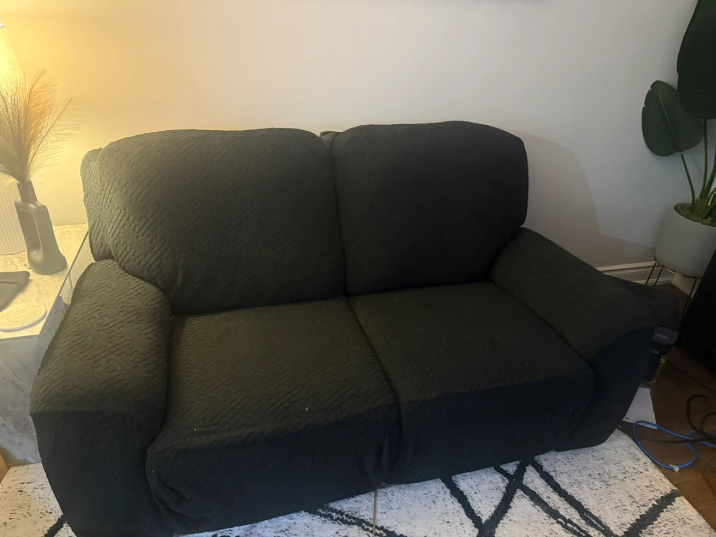 Black Loveseat  and COUCH Sofa with Recliner Covers - photo 3