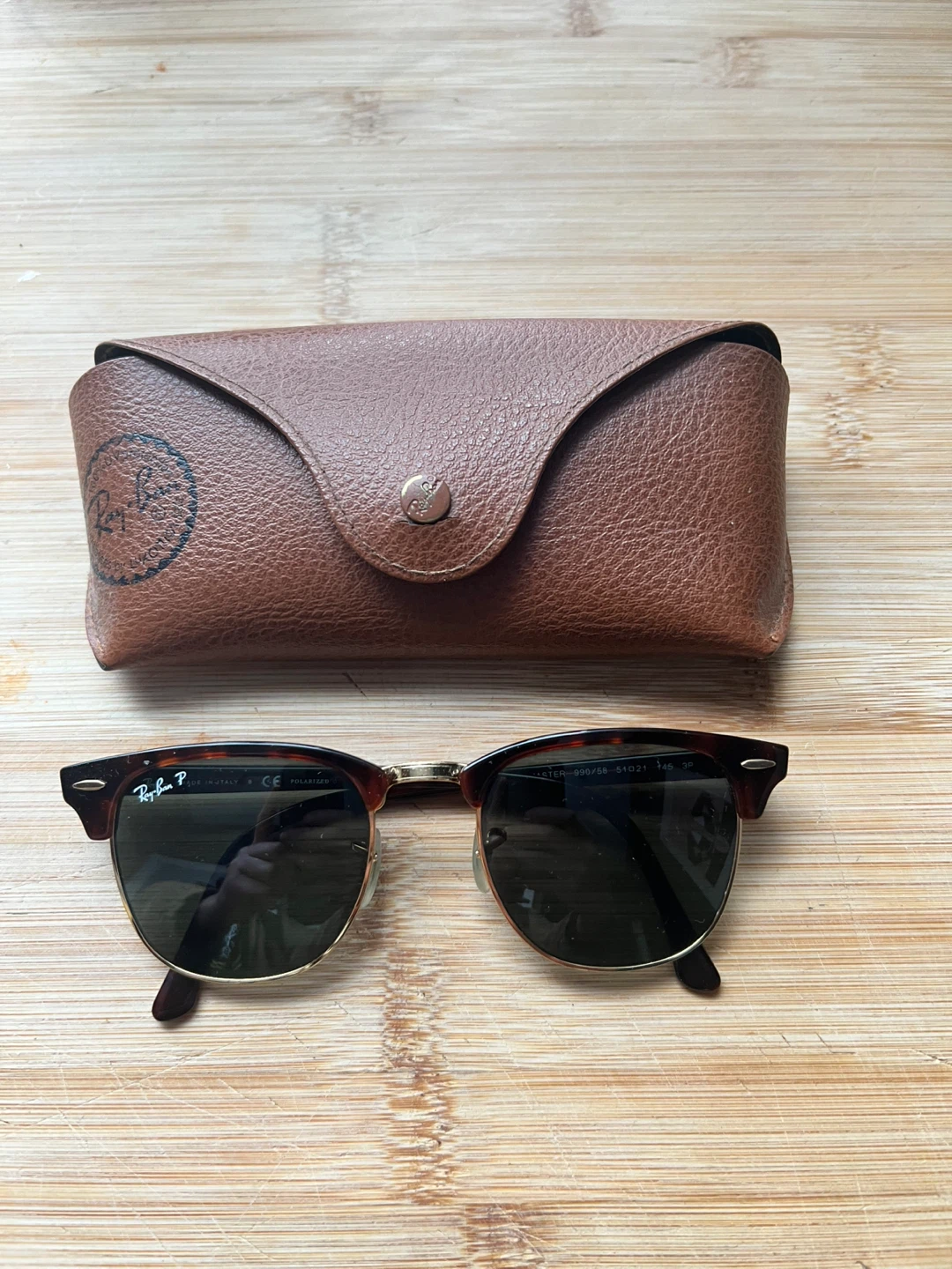 Ray-Ban Clubmaster Sunglasses Tortoise Shell Polarized - photo 2