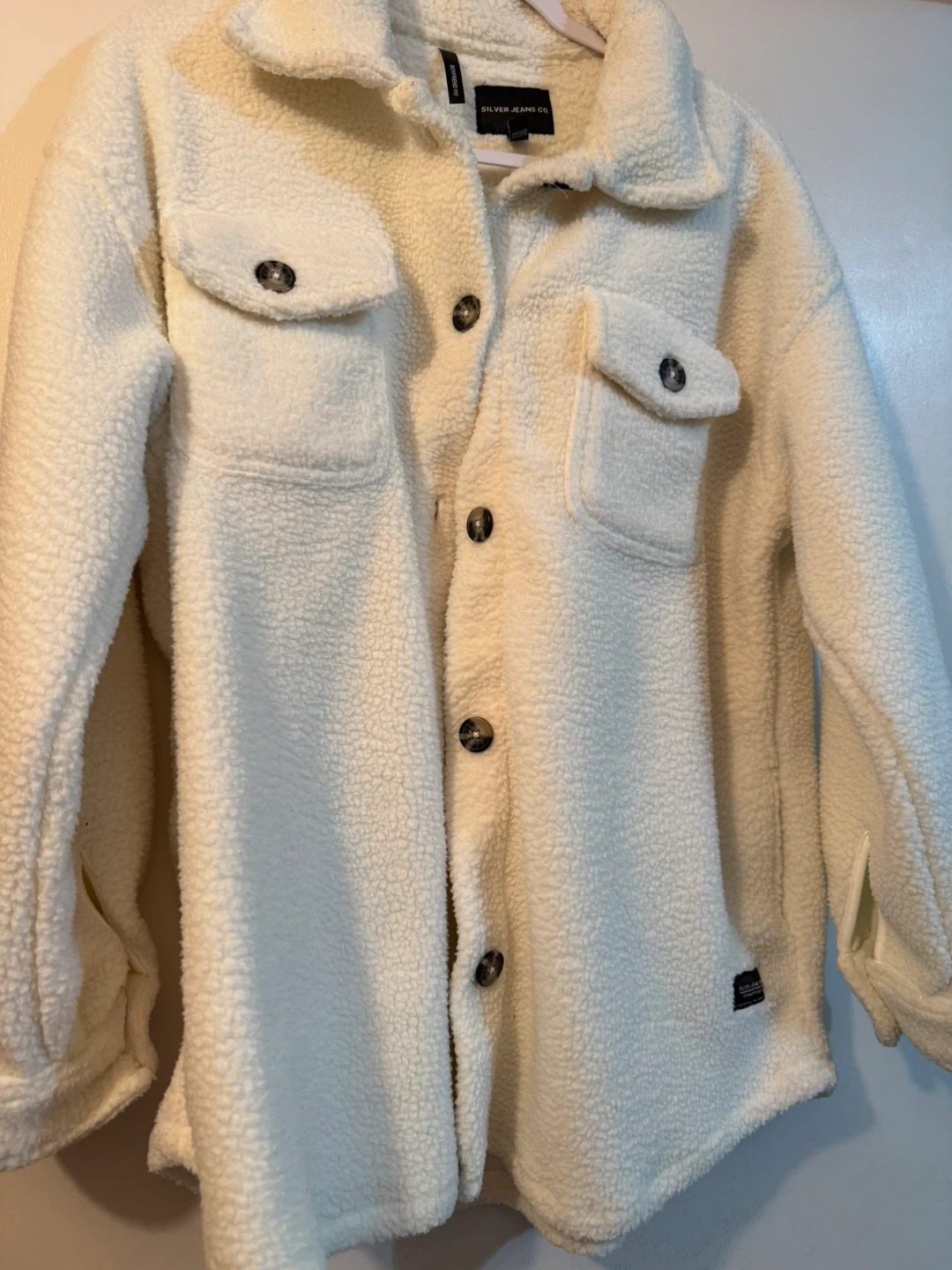 Silver Jeans Co. Cream Sherpa Jacket