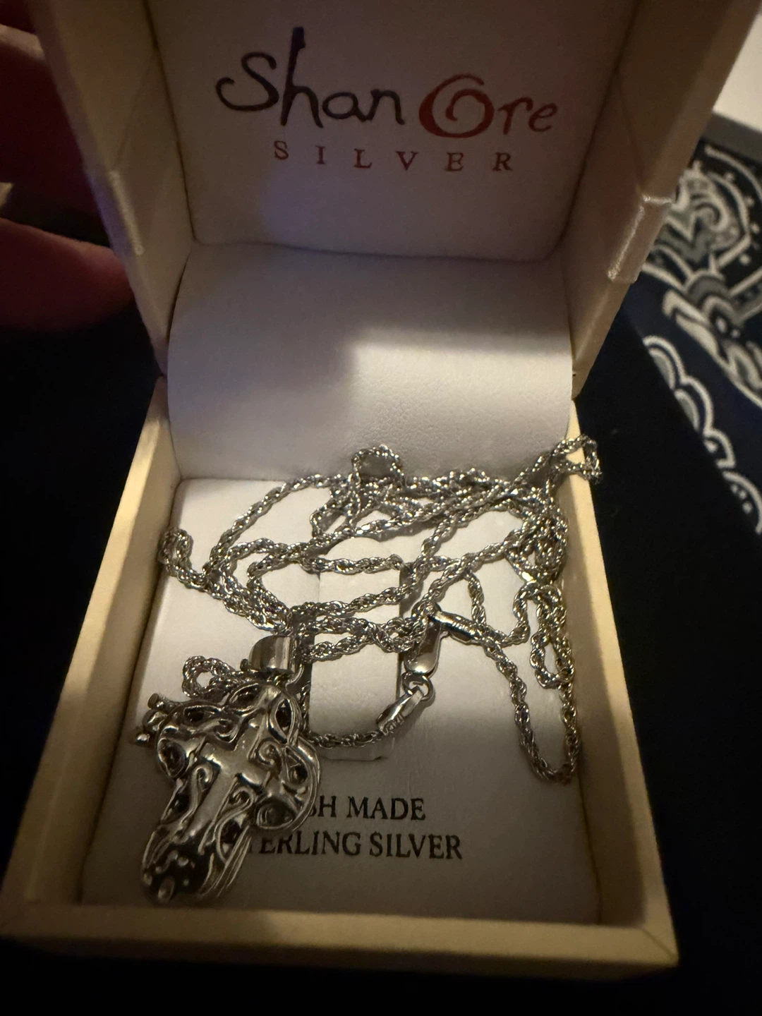 Shan Ore Irish made Sterling Silver Cross Locket Necklace