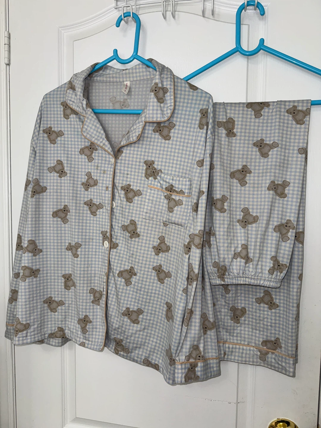 Women's Plaid Bear Pattern Pajama Set - photo 2