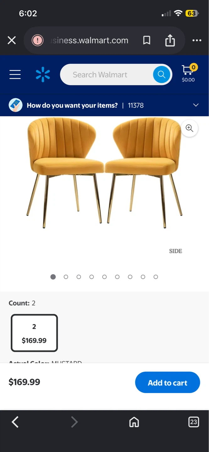 Set of 2 Mustard Channel Tufted Accent Chairs with Gold Legs