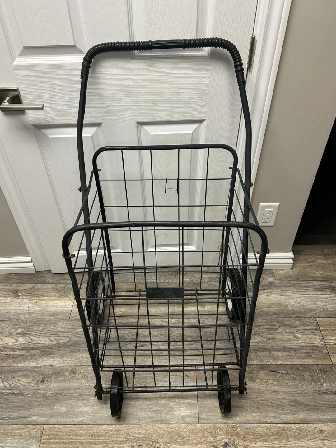 Black Metal Shopping Cart Trolley - photo 3