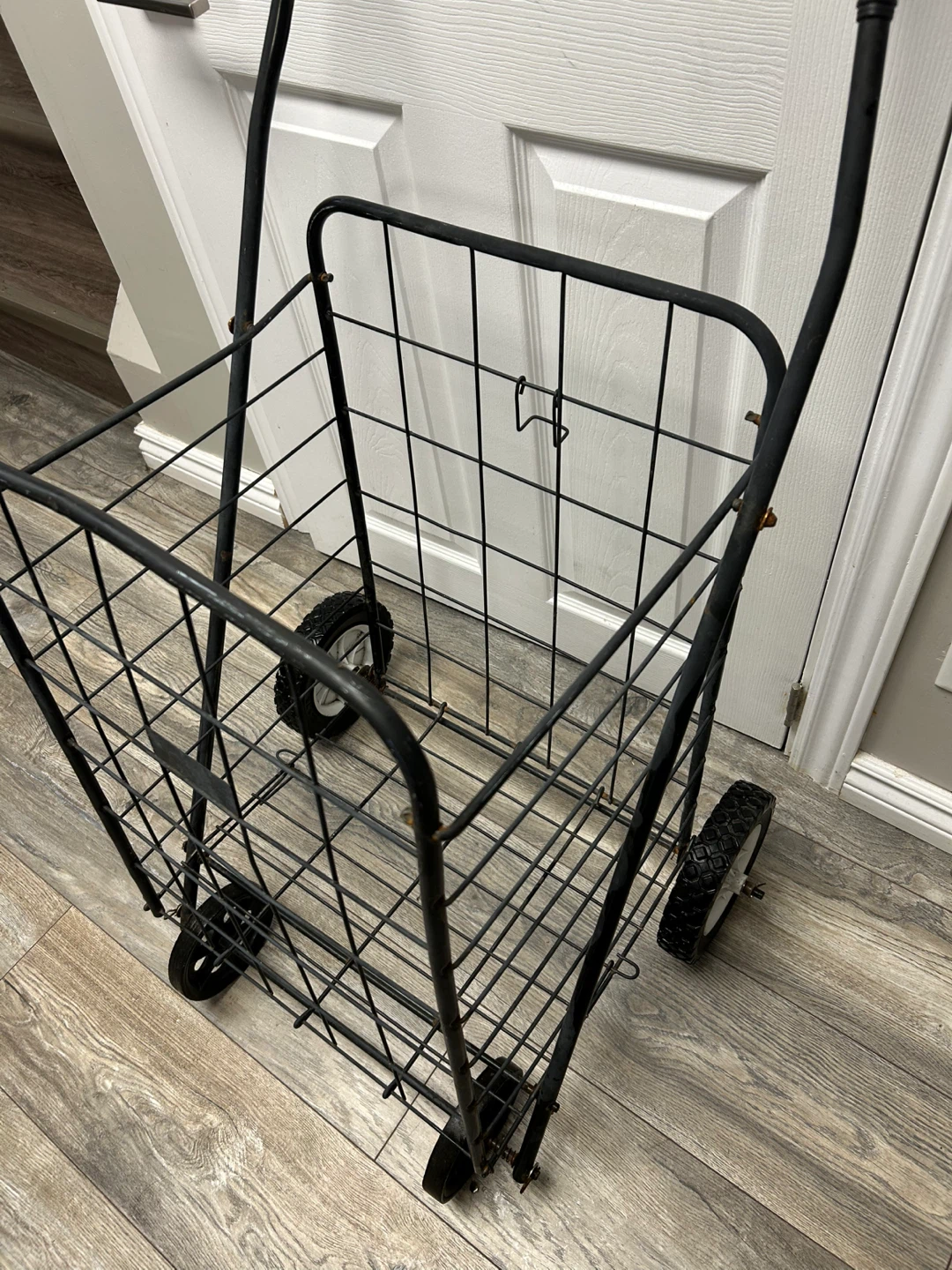 Black Metal Shopping Cart Trolley - photo 2