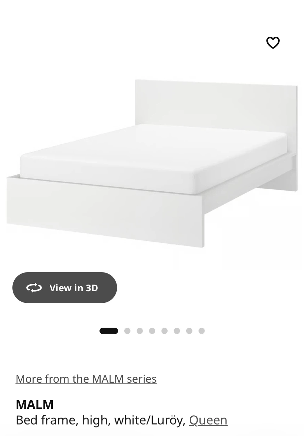 IKEA MALM Queen Bed Frame - White