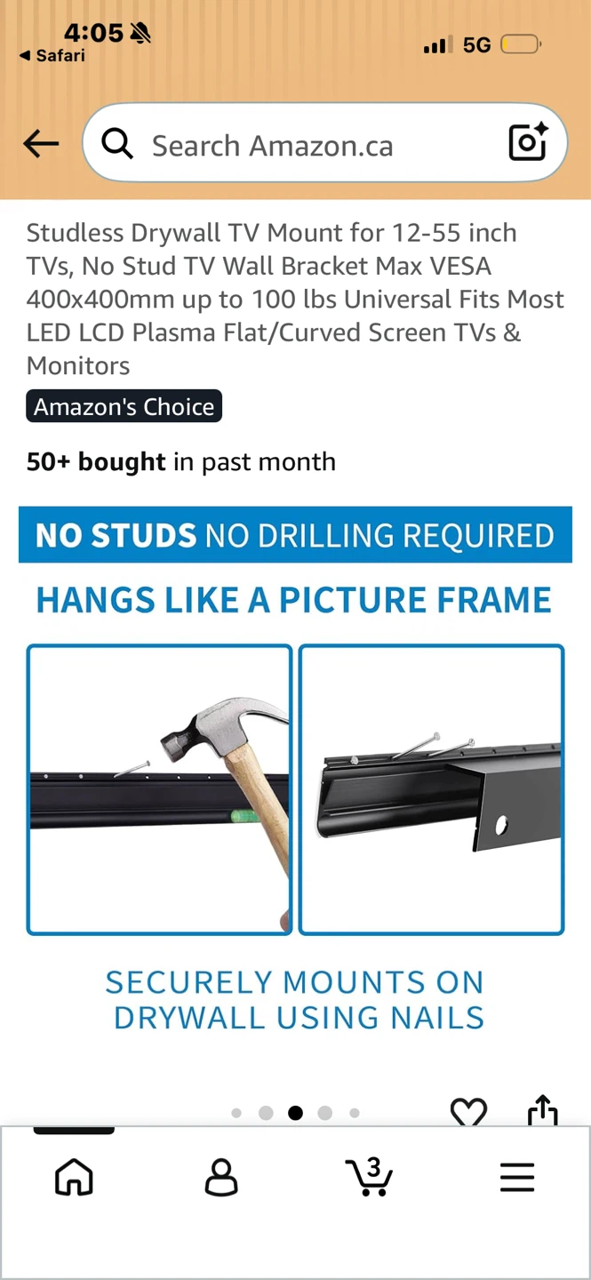 Antimbee No Stud TV Mount for 12-55 inch TVs - photo 3