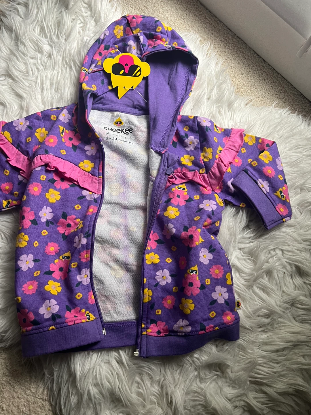 Cheekyee Floral Zip-Up Hoodie 18-24 Months