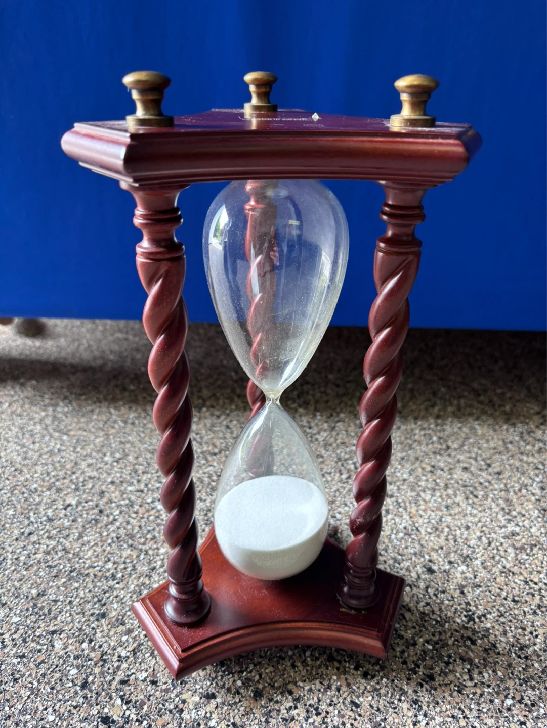 Wooden Hourglass with White Sand