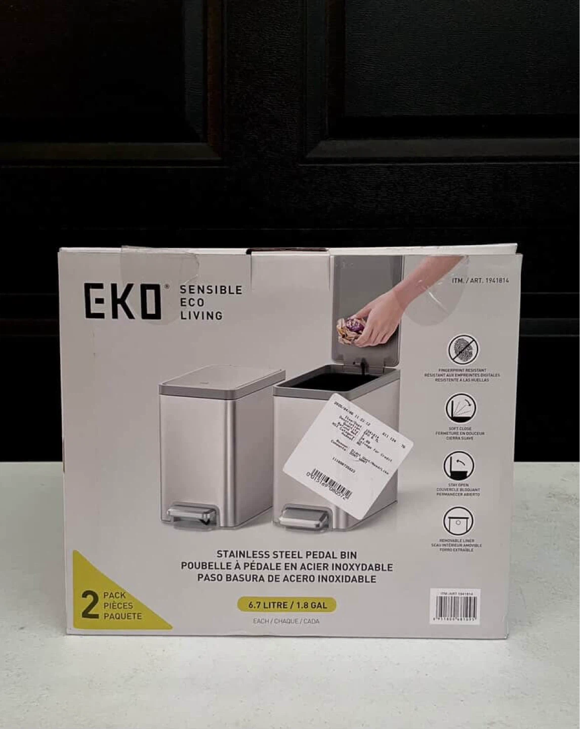 EKO Stainless Steel Pedal Bin