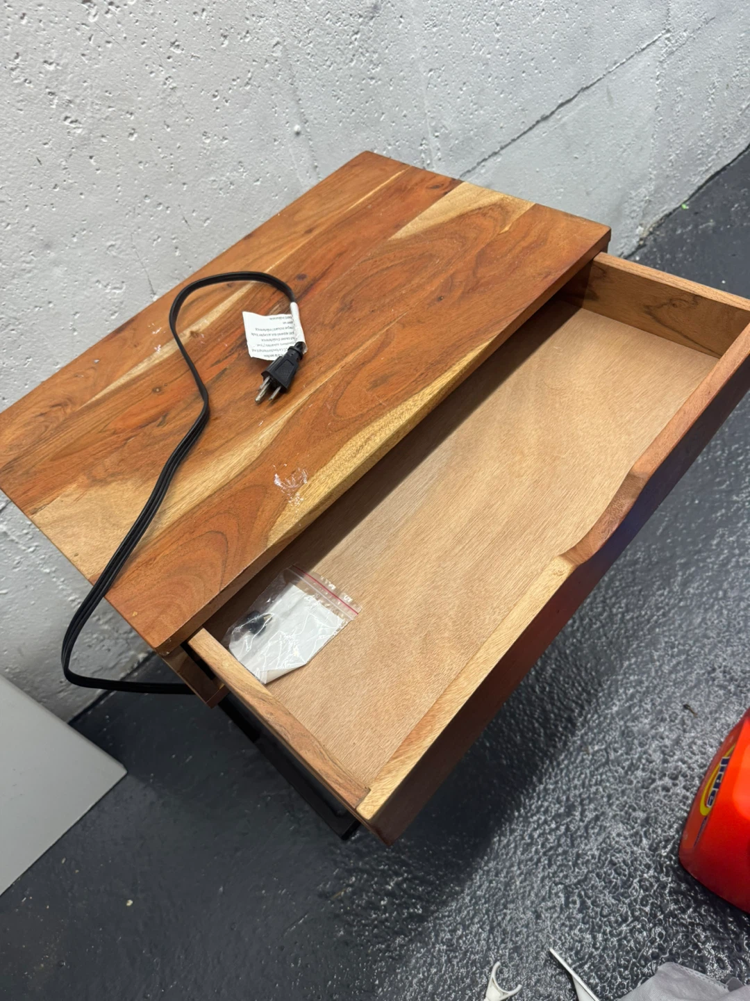 Wooden End Table with Built-in Outlets and USB Ports - photo 2