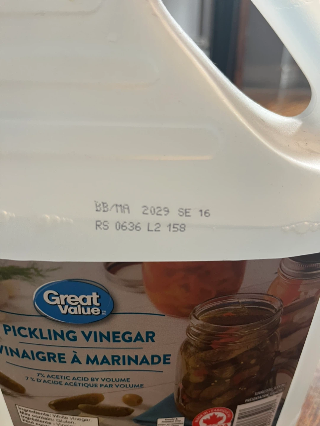 Great Value Pickling Vinegar 4L 80% full - photo 2