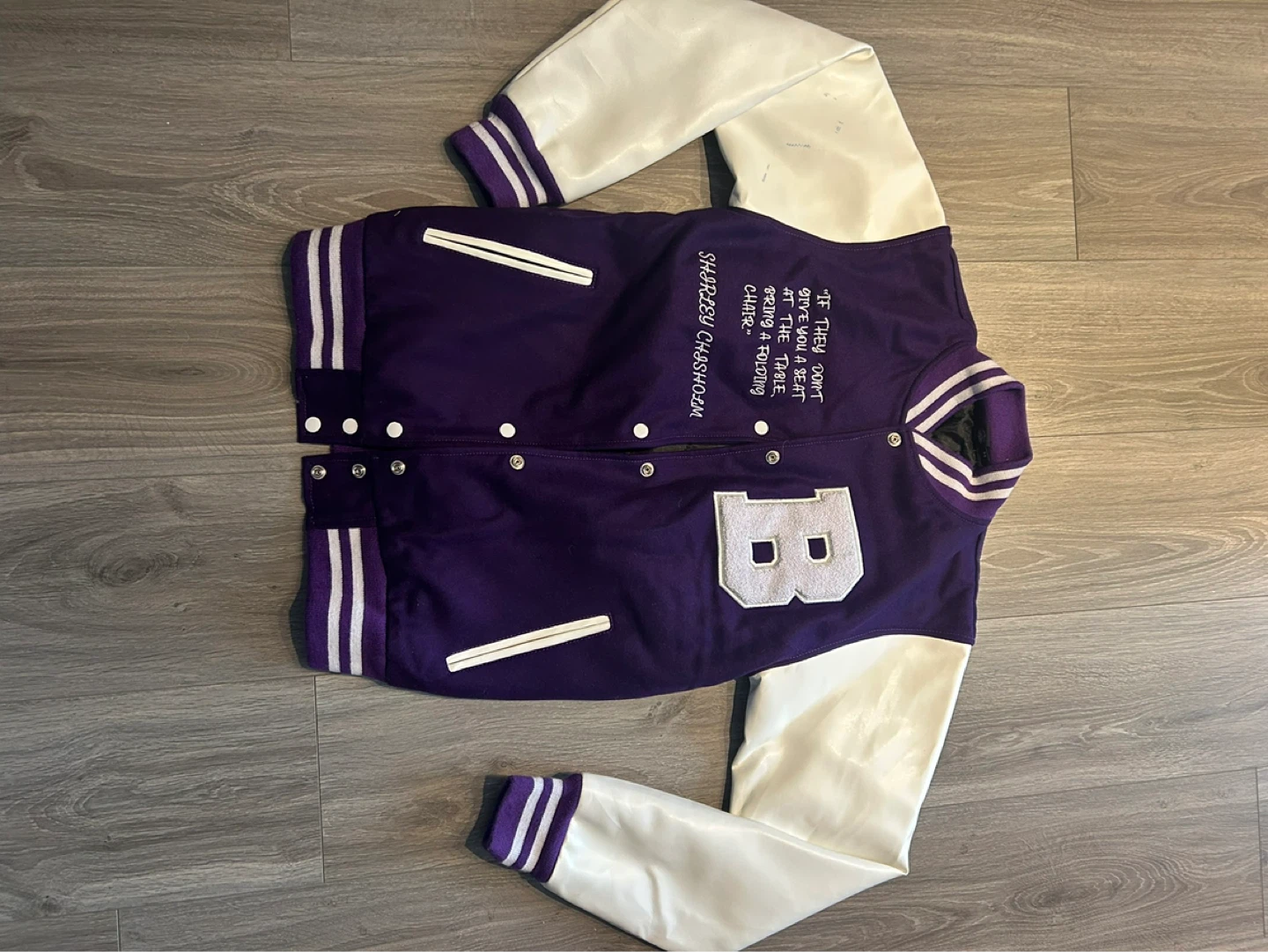 Vintage1985  Varsity Jacket Purple & White - photo 2
