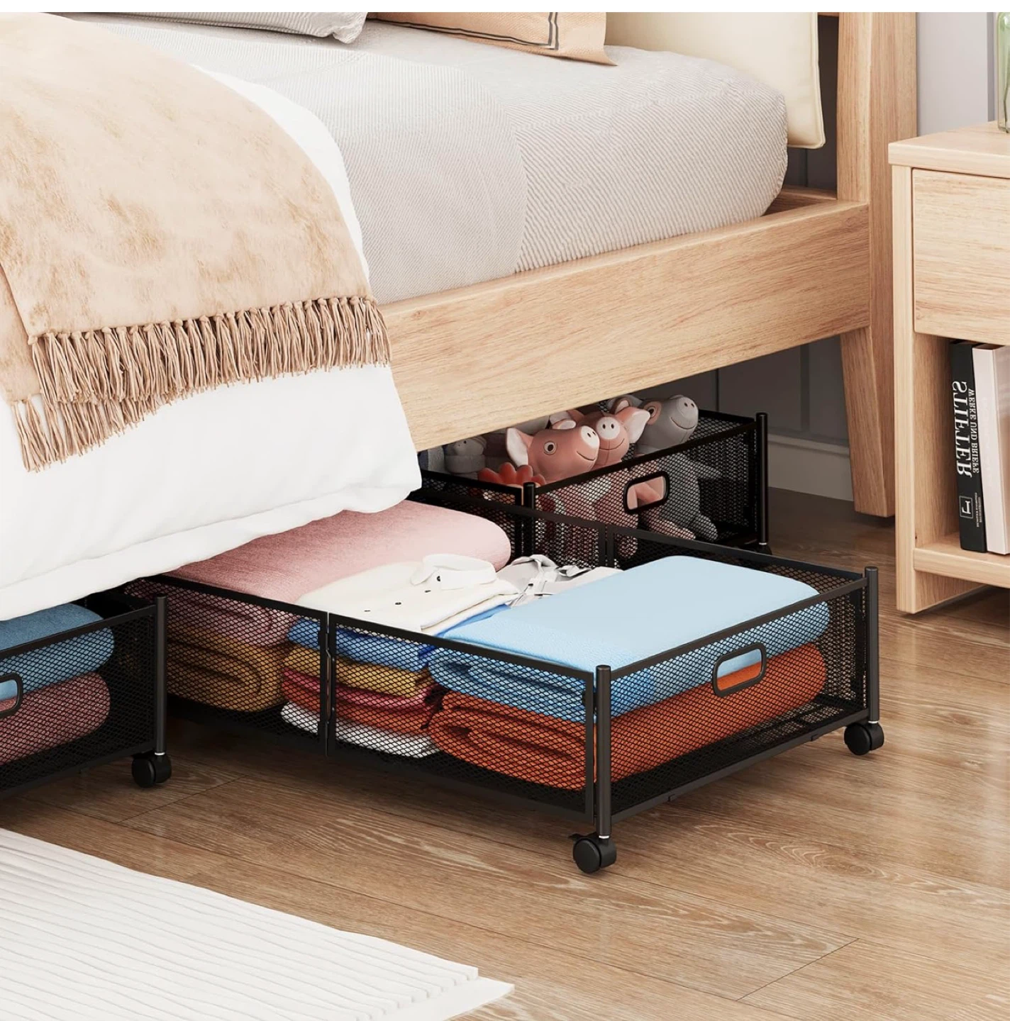 Under-Bed Storage Rack with Wheels (2 Pack) - photo 2