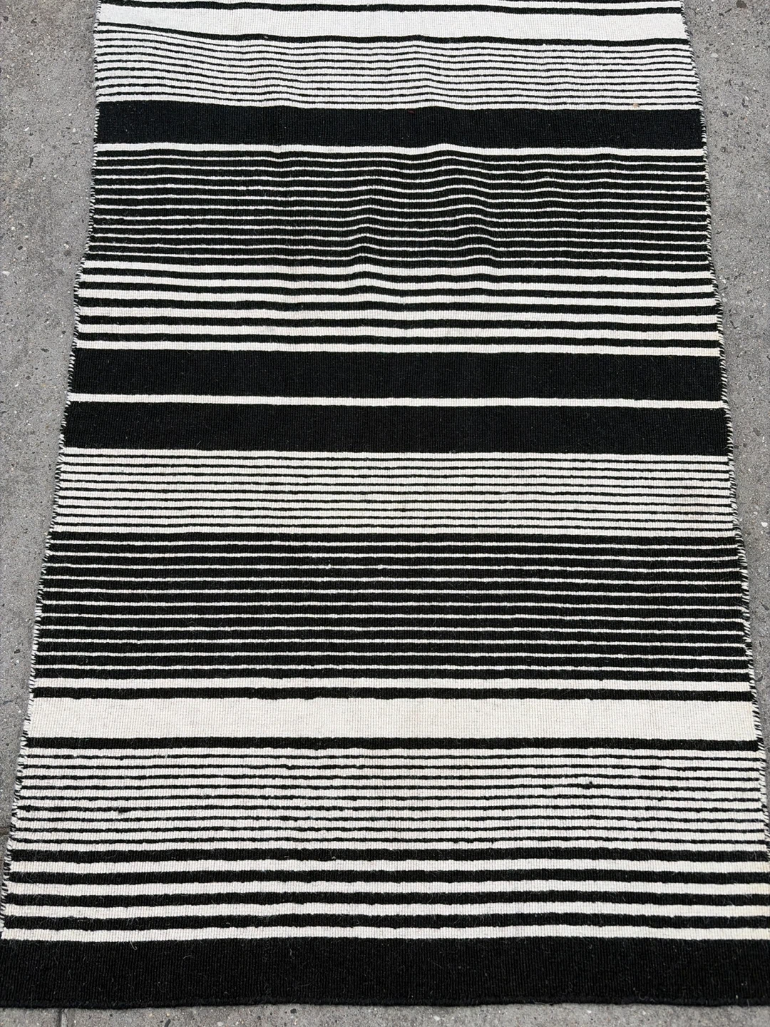 Black and White Striped Rug - photo 3