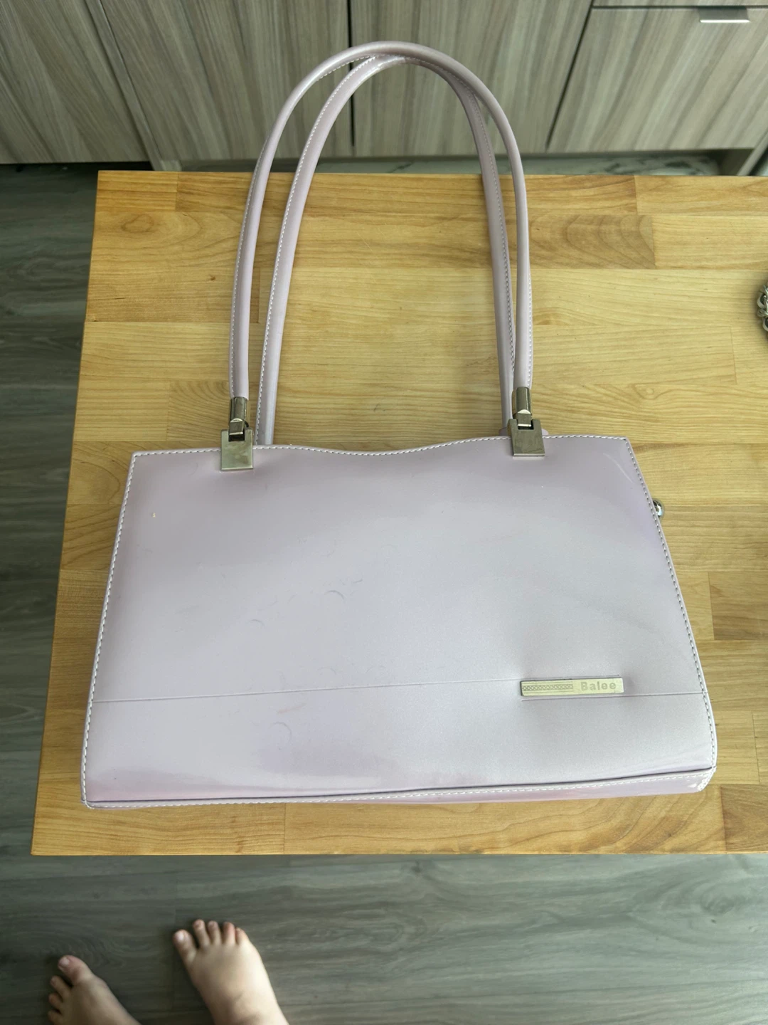 Bleeze Lavender Patent Leather Shoulder Bag