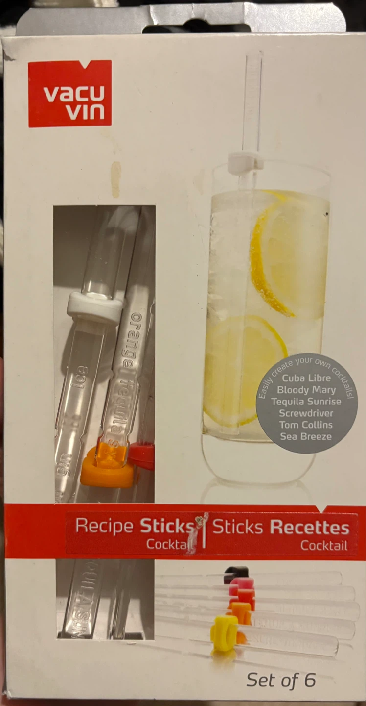 Vacu Vin Recipe Sticks Cocktail Stirrers - Set of 6