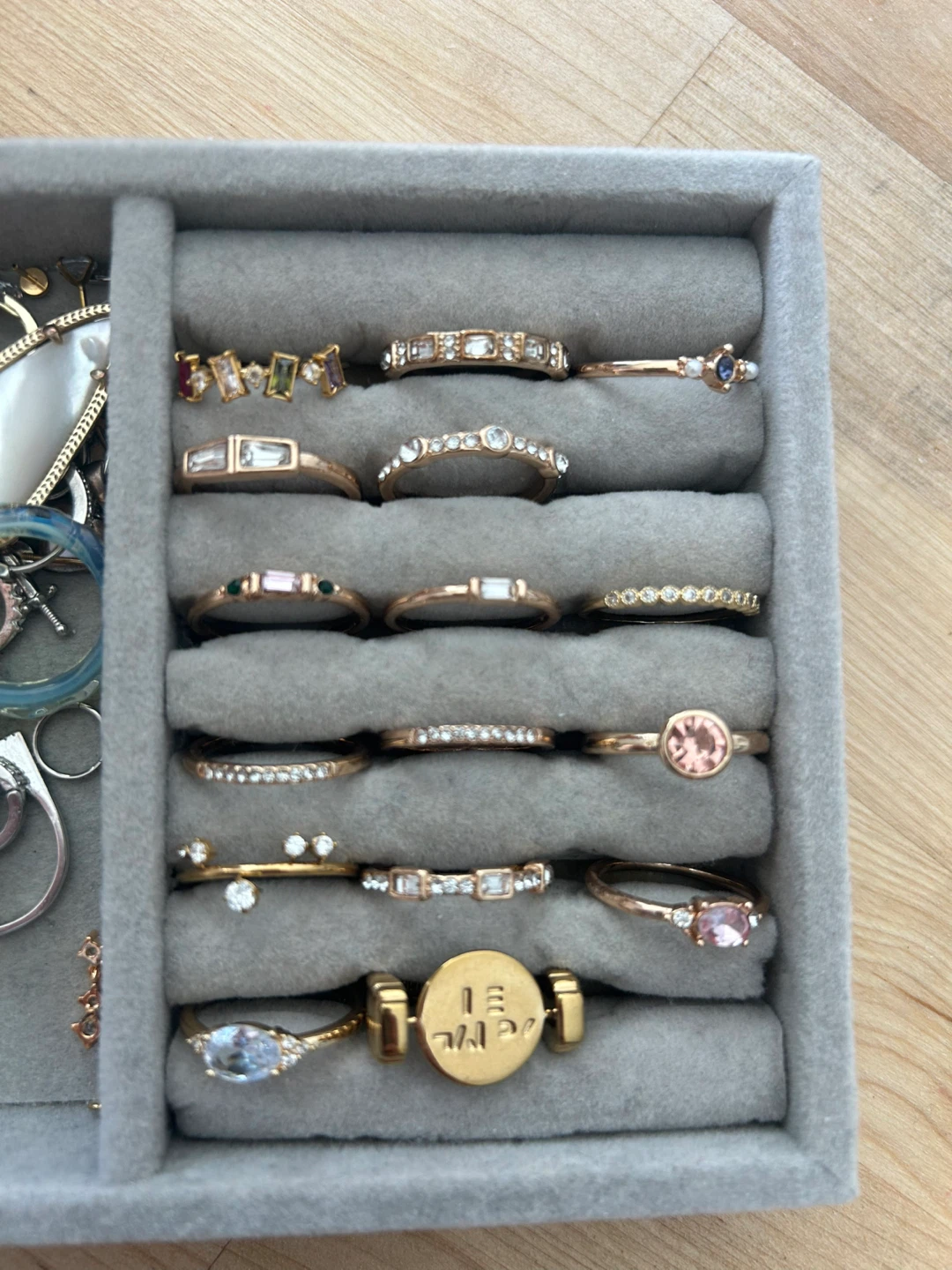 Assorted dainty rings with gemstones